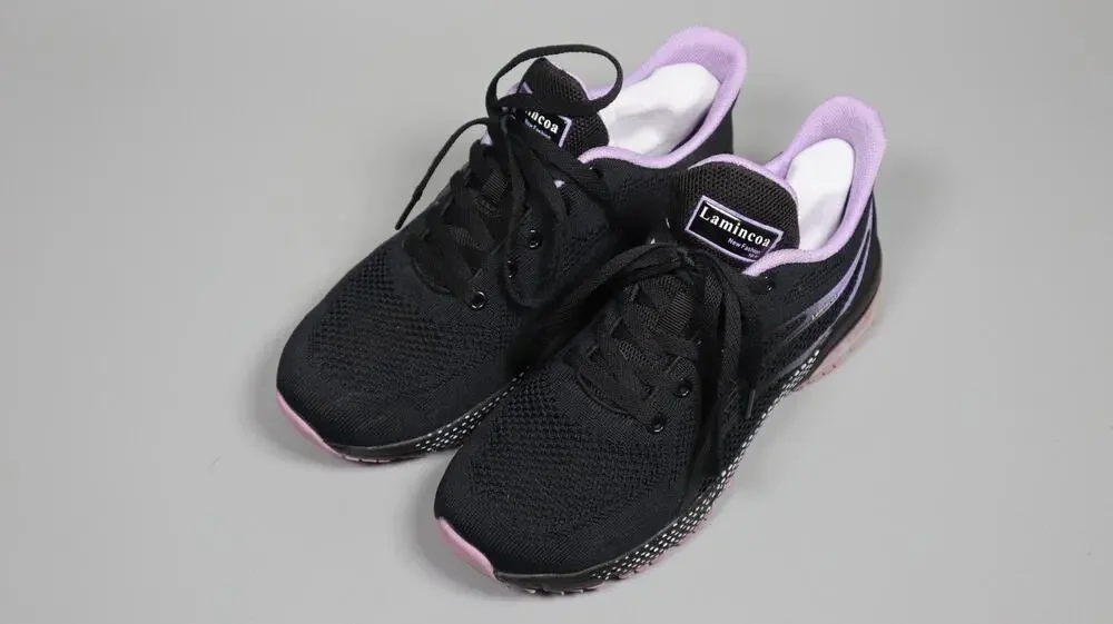 Lamincoa Black Purple Running Shoes Women Athletic Tennis Sneakers Size 8.5